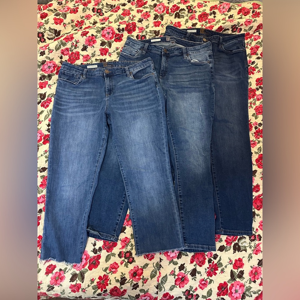 3 pairs!! Kut from the Kloth Women's Straight Leg Blue Jeans
